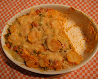 Arroz de forno com bacon e palmito