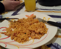 Macarrão alho e óleo com frango