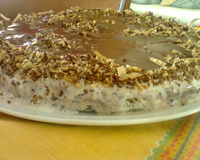 Torta de brigadeiro, sorvete e bis