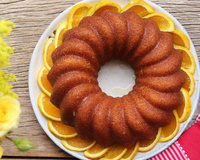 Bolo de limão e laranja com camomila