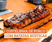 Costelinha de porco com batatas rústicas