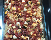 Espaguete com Tomatinho Uva e Salaminho