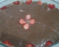 Gelado de morango com chocolate