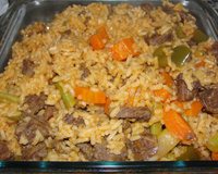 Arroz fácil com carne