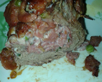 Fraldinha recheada ao molho de requeijão e bacon