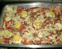 Pizza portuguesa de pão de forma