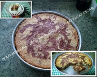 Bolo mesclado de coco e chocolate do Lúcio Cezar