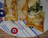 Panqueca de espinafre com cream cheese sem glúten e sem lactose