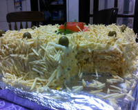 Bolo salgado de pão de forma