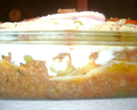 Lasanha ao molho bolonhesa e molho branco