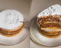 Cadê os fãs de bem-casado? Você não pode morrer sem provar esse bolo fofinho com duas camadas de doce de leite