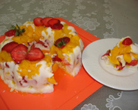 Gelado de morango, laranja e manga Claudiakucau