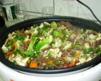 Tiras de carne chinesa