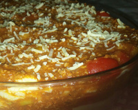 Polenta cremosa com molho de carne moída