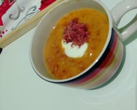 Caldo de abóbora com carne seca