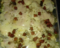 Brócolis gratinado com bacon