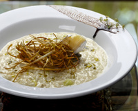 Risoto de queijo brie e pêra