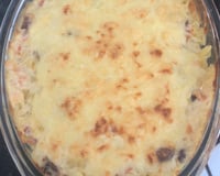 Macarrão ao forno com bacon e mussarela