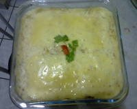 Escondidinho de macaxeira com carne  de sol