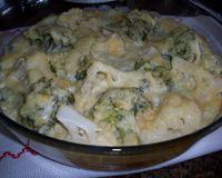 Couve-flor e brócolis gratinados