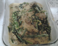 Carne com catupiry e brócolis