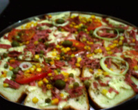 Pizza de pão fatiado