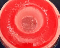 Pudim de gelatina de morango