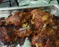 Frango assado com creme de cebola e maionese