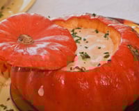 Camarão com catupiry na moranga