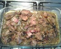 Coxa e sobre coxa assada no saco de polyéster