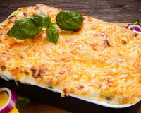 Lasanha de frango com molho branco no capricho