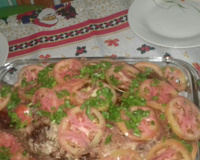 Pernil de porco recheado e assado