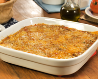 Polenta com carne moida