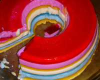 Delícia de gelatina em camadas