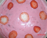 Sobremesa simples de morango