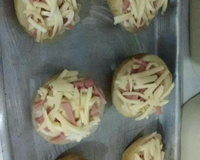 Batata recheada com presunto e queijo