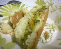 Pão de batata sem glúten com recheio de abobrinha e cenoura