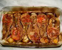 Cação ao forno com batatas