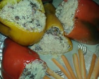 Pimentão recheado com carne moída