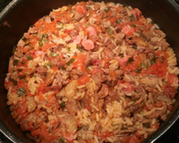 Arroz carreteiro delícia (com sobras de churrasco)