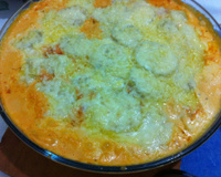 Gratinado de batata com presunto e queijo