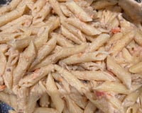 Macarrão com sardinha e creme de leite