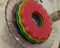 Gelatinas coloridas em camadas