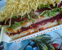 Bolo salgado de pão de forma