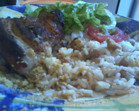 Costelinha de porco assada com mel e limão