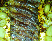 Costela de porco com molho barbecue