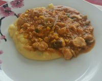 Polenta com frango