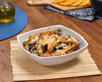 Carne com batata e queijo