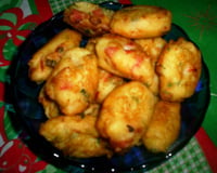 Bolinho de batata doce frito