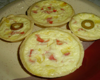 Miniquiche de presunto e queijo